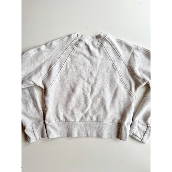 ATHLETA Retroplush Revive Fog Grey Heather Cotton Crew Neck Sweatshirt, Size XS - Picture 6 of 12